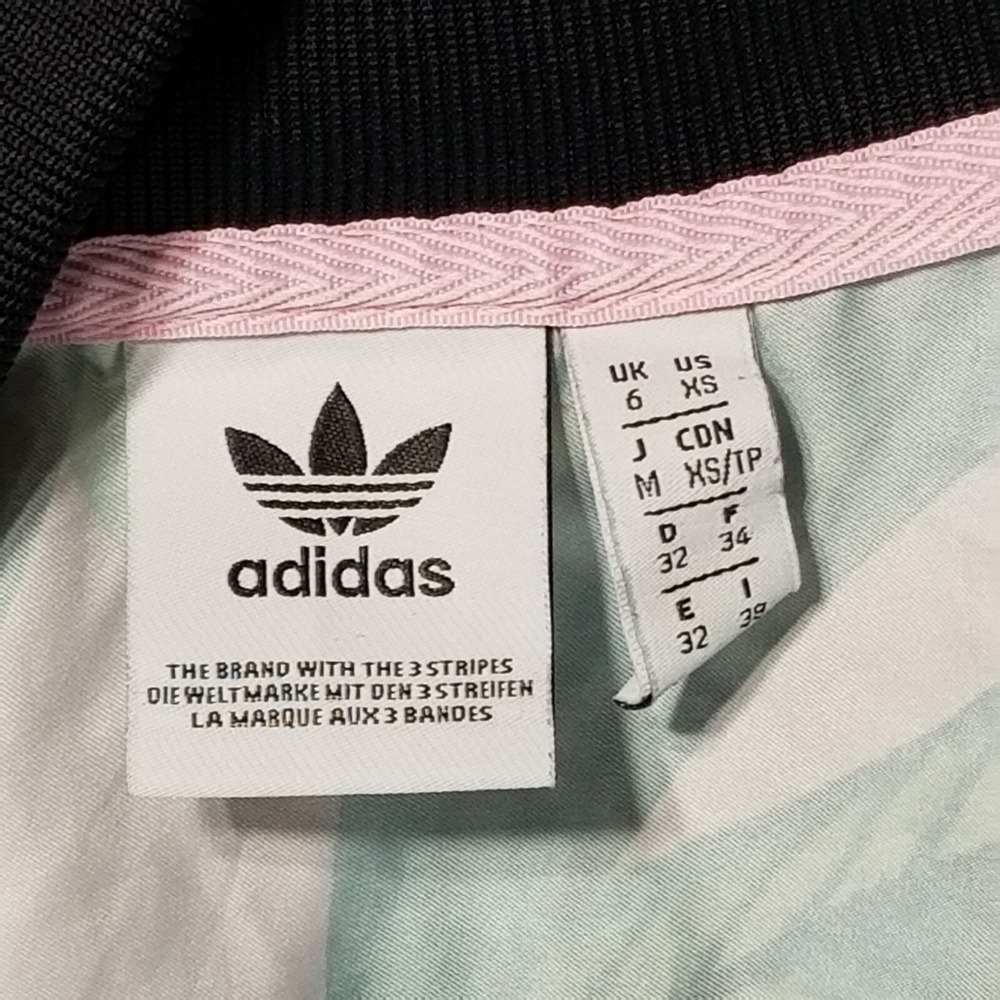 Adidas x Farm Rio Sz XS Pink Palm Tropical Leaf Pattern Track Jacket Full Zip - Picture 8 of 16